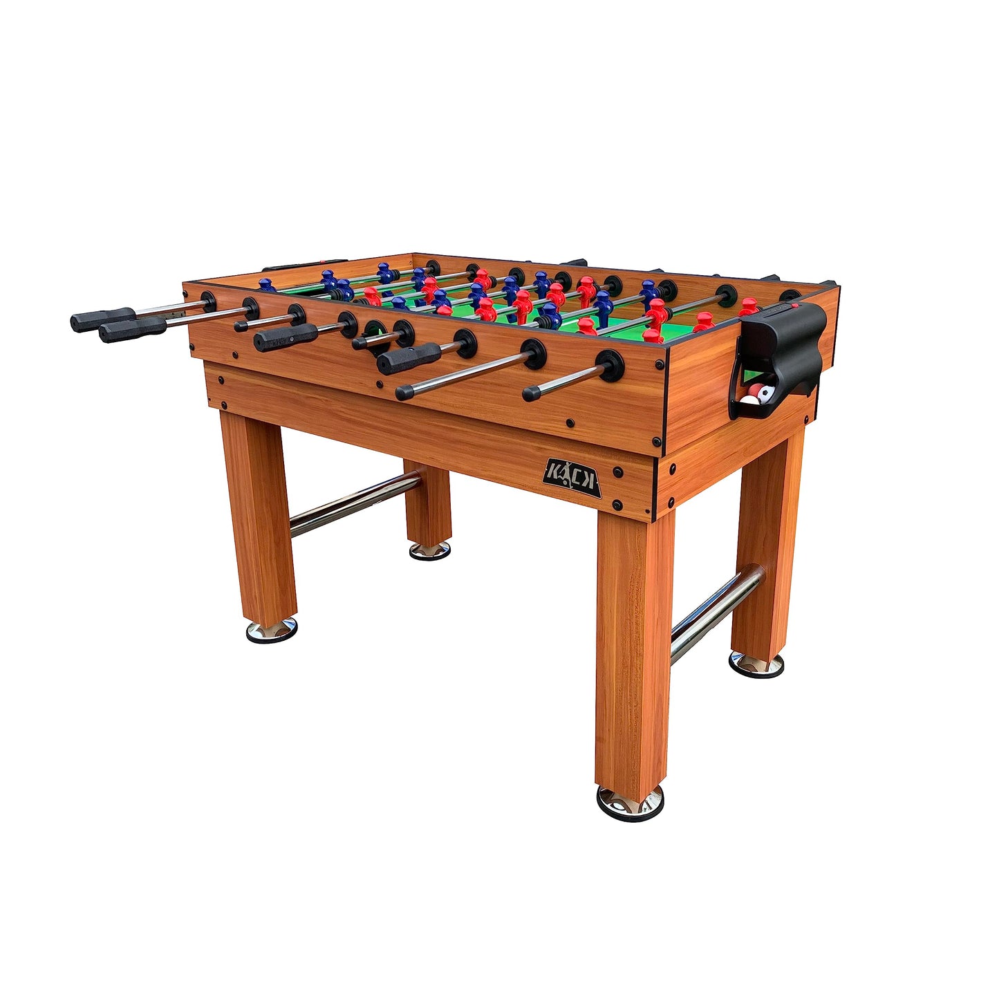 KICK Pentacle 55" 5-in-1 Multi Game Table (Brown) – Foosball, Billiards/Pool, Push Hockey, Shuffleboard & Bowling