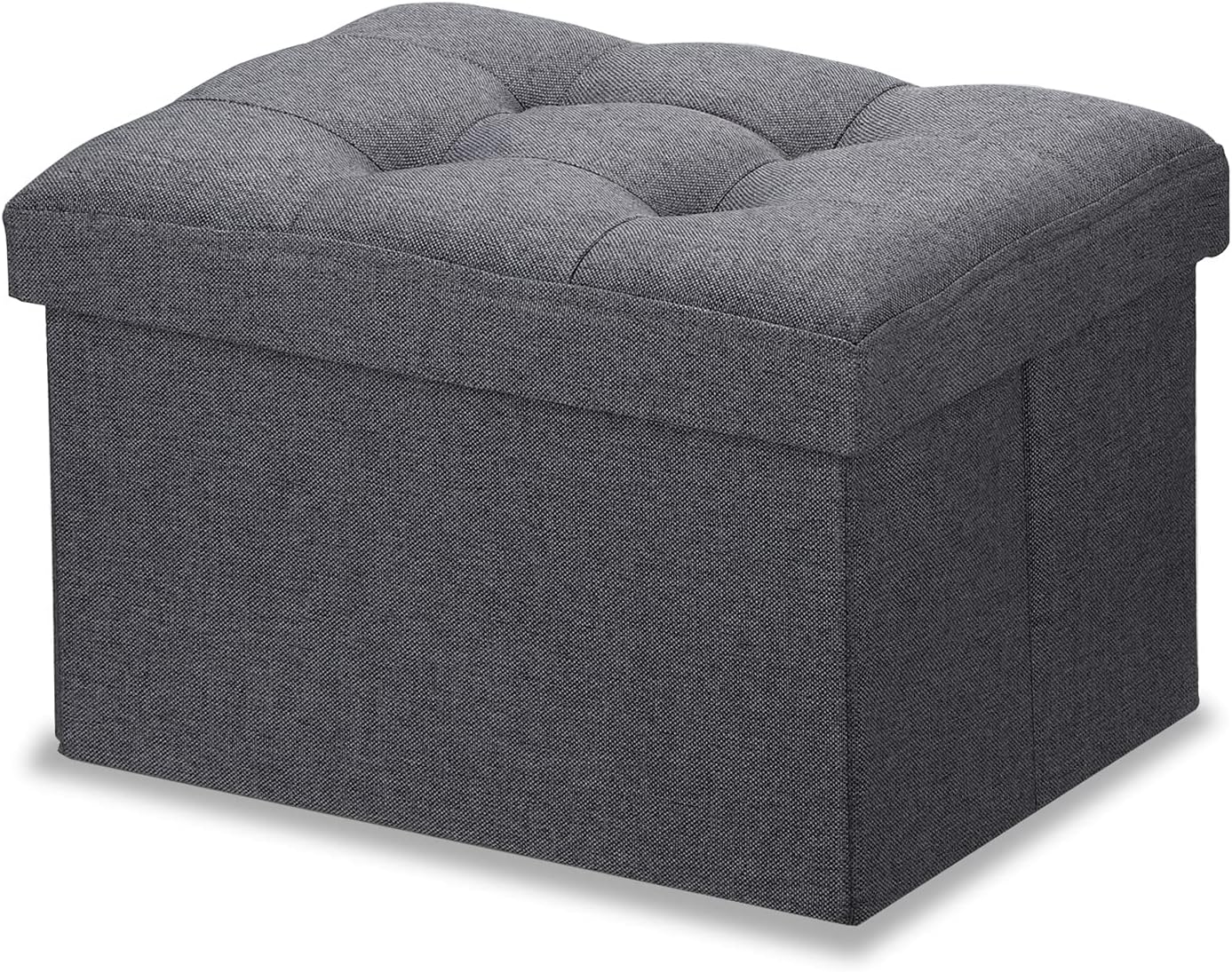 16X12X12IN LINMAGCO Ottoman Storage Ottoman with Storage Small Foot Rest Stool Under Desk Stool Short Folding Footrest
