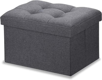 16X12X12IN LINMAGCO Ottoman Storage Ottoman with Storage Small Foot Rest Stool Under Desk Stool Short Folding Footrest