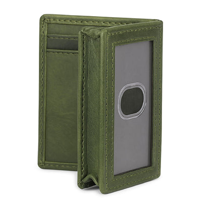 TheAntiq Premium Leather Card Wallet, RFID Blocking Expandable Business Card Case, Bifold Card Holder for Men and Women, Men's Purse, Wallet for Men (Business Card Wallet, Green)