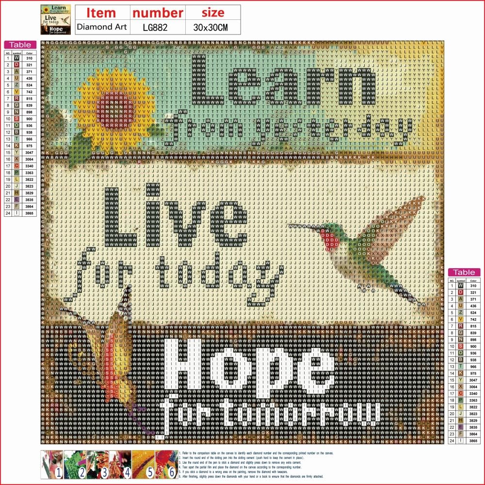 2 Packs Diamond Art Painting Kits for Adults, Live Love Hope 5D Diamond Painting Dots Art Kits for Adults , DIY Full Round Gem Crystal Art Paint by Diamond, Retro Style Home Wall Decor (green purple)