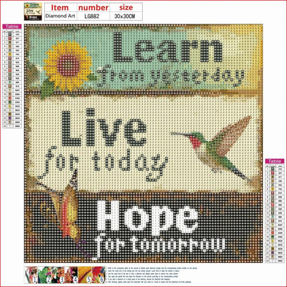 2 Packs Diamond Art Painting Kits for Adults, Live Love Hope 5D Diamond Painting Dots Art Kits for Adults , DIY Full Round Gem Crystal Art Paint by Diamond, Retro Style Home Wall Decor (green purple)