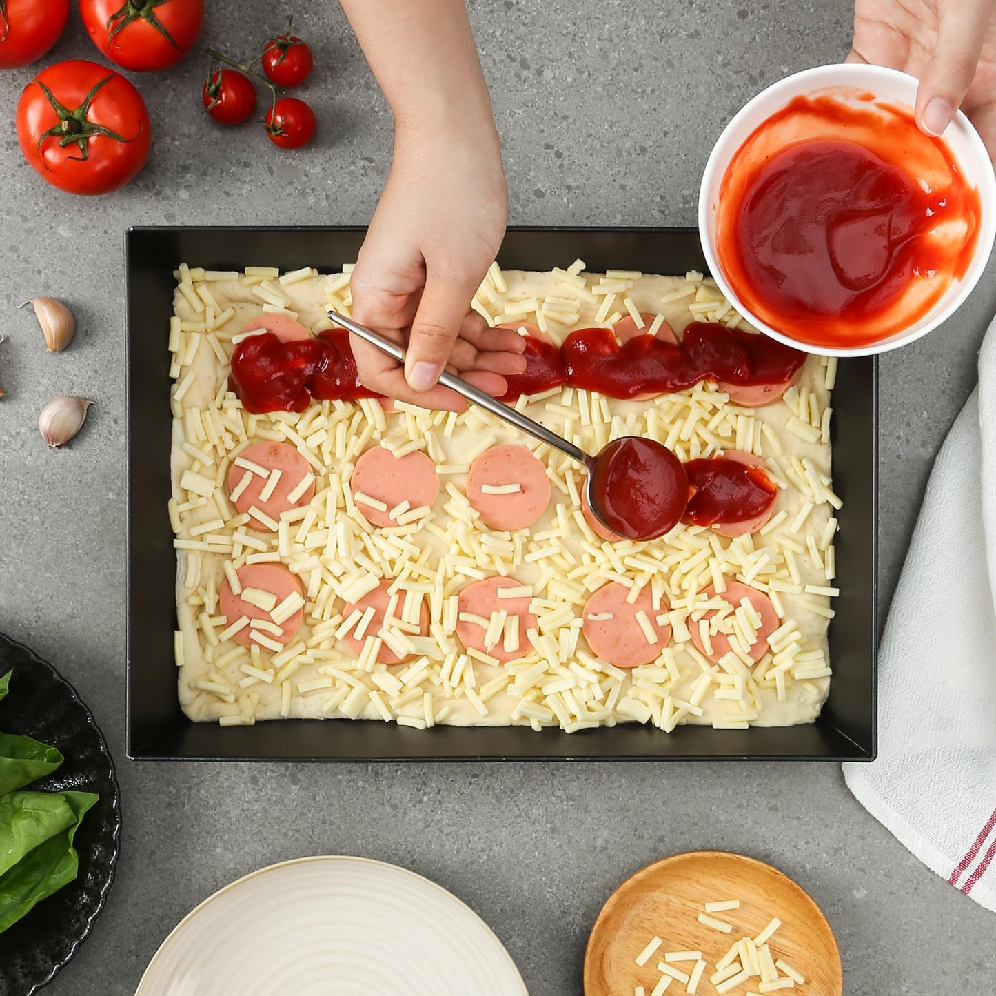 Jisculo Detroit Style Pizza Pan 10x14x2.5 (Non-Stick, BPA & PFOA Free) Heat-Resistant Up to 800°F, Pre-Seasoned Authentic Hard Anodized Detroit Deep Dish Pizza Pan, Five-Year Free Replacement