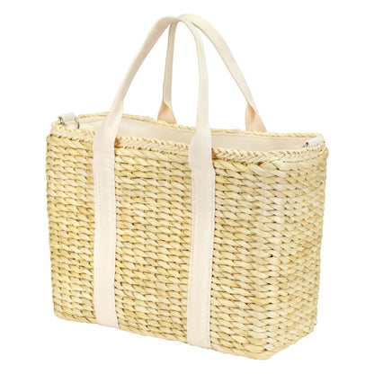 Daytani Insulated Beach Cooler Bag, Leak Proof, Premium Quality Corn Husk, Beach Bag, Pool Bag, Tote Bag, Straw, Rattan, Gifts for Women, Picnic Basket, Wedding Gifts, Lunch