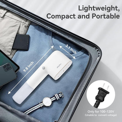 olayks Handheld Steamer for Clothes,Fashion Portable Handheld Garment Steamer, 15S Heat Up, Travel Mini Steamer ＆ Iron 2 In 1, 1.1lbs, Fabric Wrinkle Remover for Home Travel, White,120V