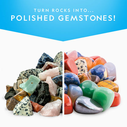 National Geographic Rock Tumbler Refill Kit - 5 lb. Mix of Rocks for Tumbling and Rough Gemstones - Rock Tumbler Supplies Include Rock Tumbler Grit and Polish Refill, and Unpolished Rocks