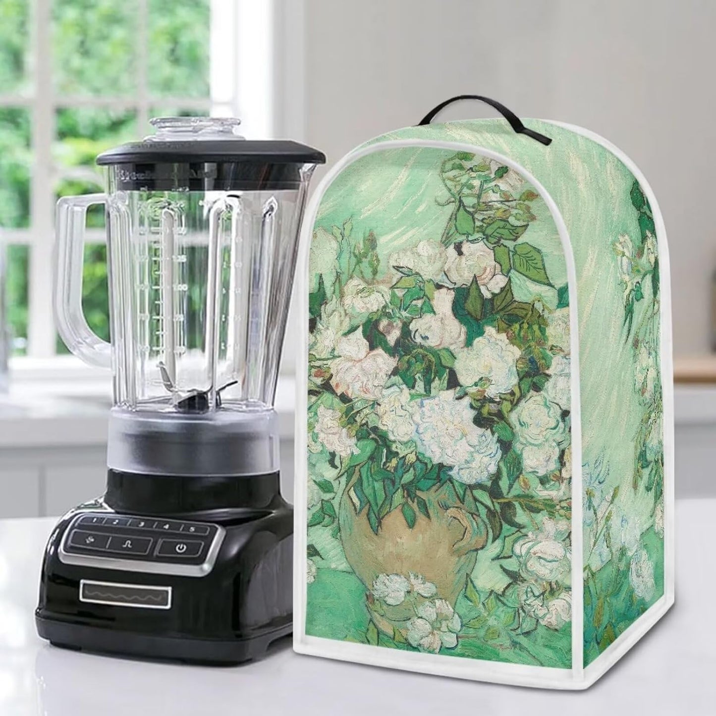 Van Gogh White Rose Blender Appliance Cover, Dust Cover for Stand Mixer or Coffee Maker, Keep Your Kitchen Clean
