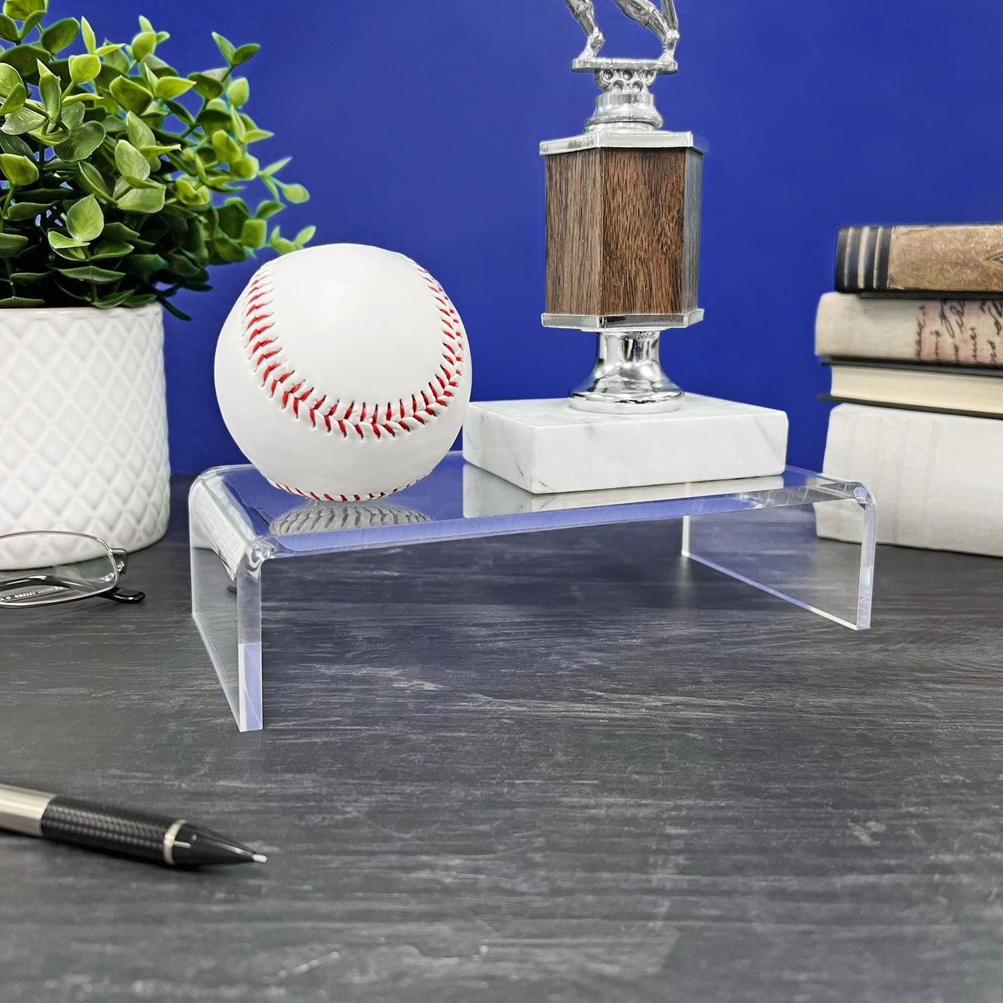 Plymor Clear Acrylic Rectangular Display Riser, 2" H x 8" W x 4" D (1/4" thick)