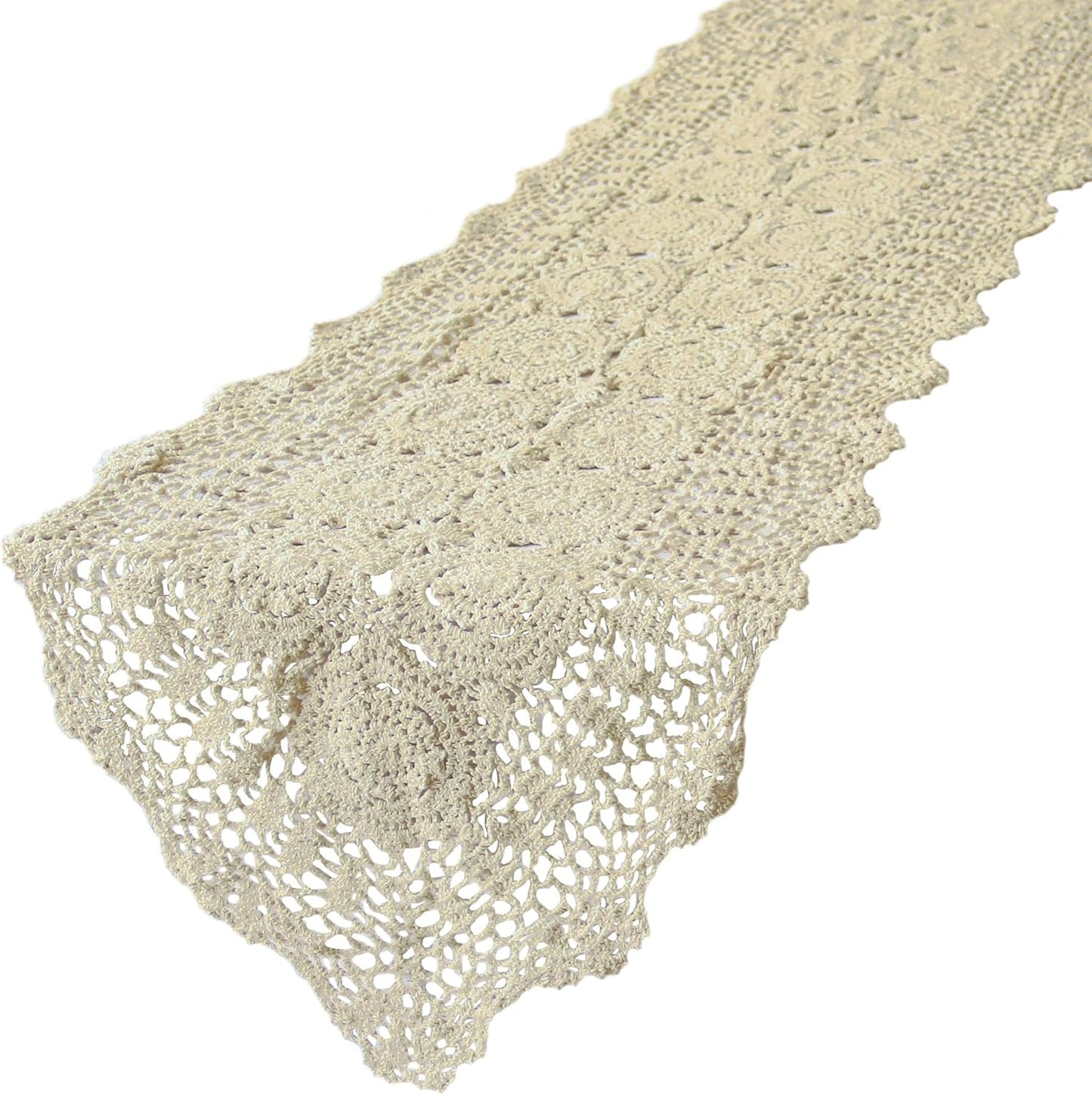 15 60 inch kilofly Handmade Crochet Cotton Lace Table Runner Tablecloth, x