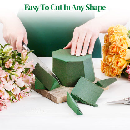 2 Pcs Floral Foam Blocks (Larger Size 9" X 4" X 3" Each) Florist Flower Foam Green Bricks Applied Dry or Wet Flower Foam Bricks Arrangement Supplies for Artificial or Fresh Flowers