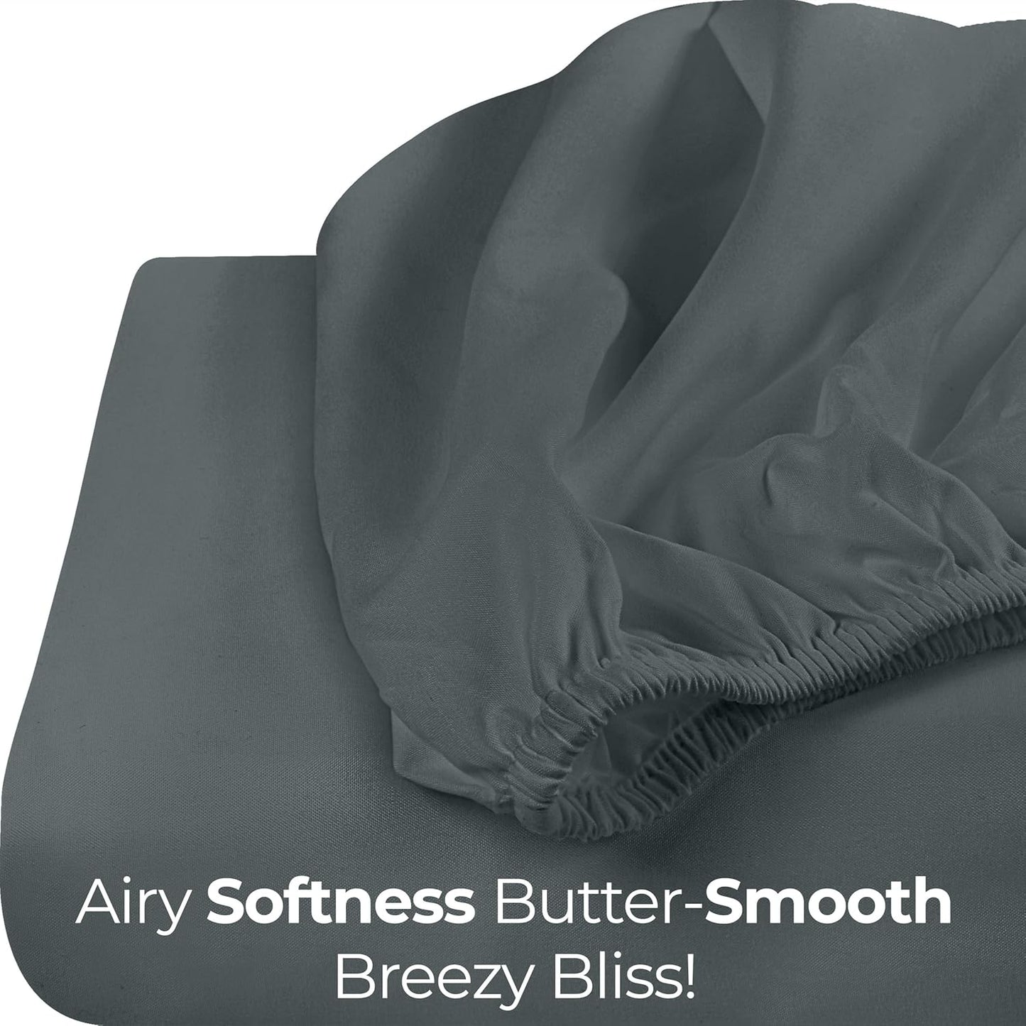 '-1 Utopia Bedding King Fitted Sheet - Bottom Sheet - Deep Pocket - Polyester - Shrinkage and Fade Resistant - Easy Care