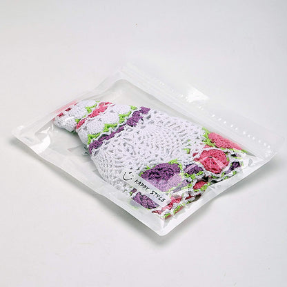 20 Inch One Piece Easter Doilies for Dressers and End Tables Round Cloth Lace Placemats Crafts Rose Spring Doily Hand