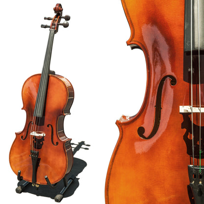 Paititi CE4009SE AVANT-GARDE Ebony Fitted Solid Wood Acoustic Cello with Soft Case, Brazilwood Bow, Rosin and Stopper (3/4)