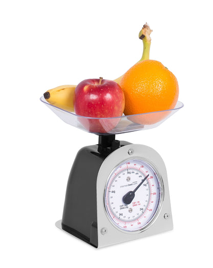 Mechanical Kitchen Food Weight Scale with Removable Bowl – Accurate Measurements up to 11 lbs (5 kg) – Ideal for Cooking, Baking, and Portion Control