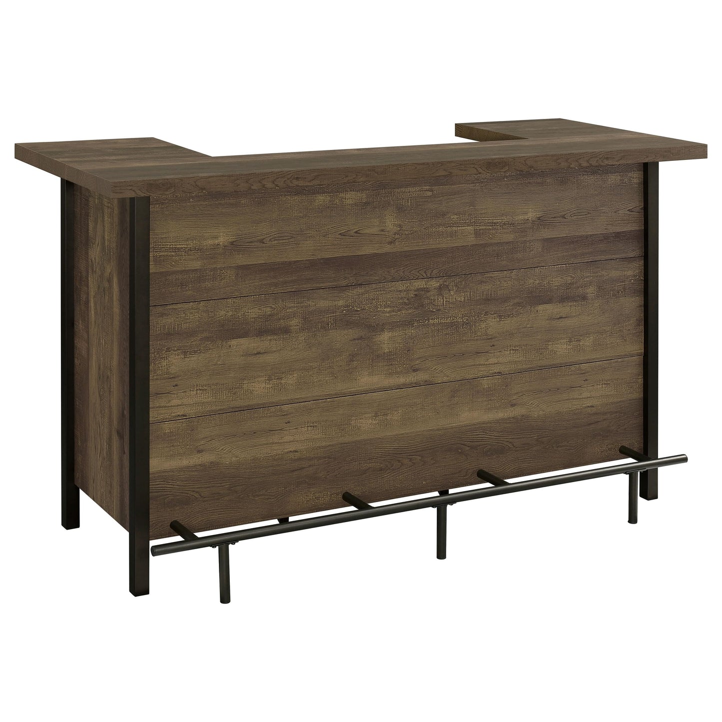 Coaster Fine Furniture Bellemore Freestanding Engineered Wood Home Bar Cabinet, Rustic Wine Cabinet with Stemware Racks, Wine Racks, and Storage Shelves, Oak