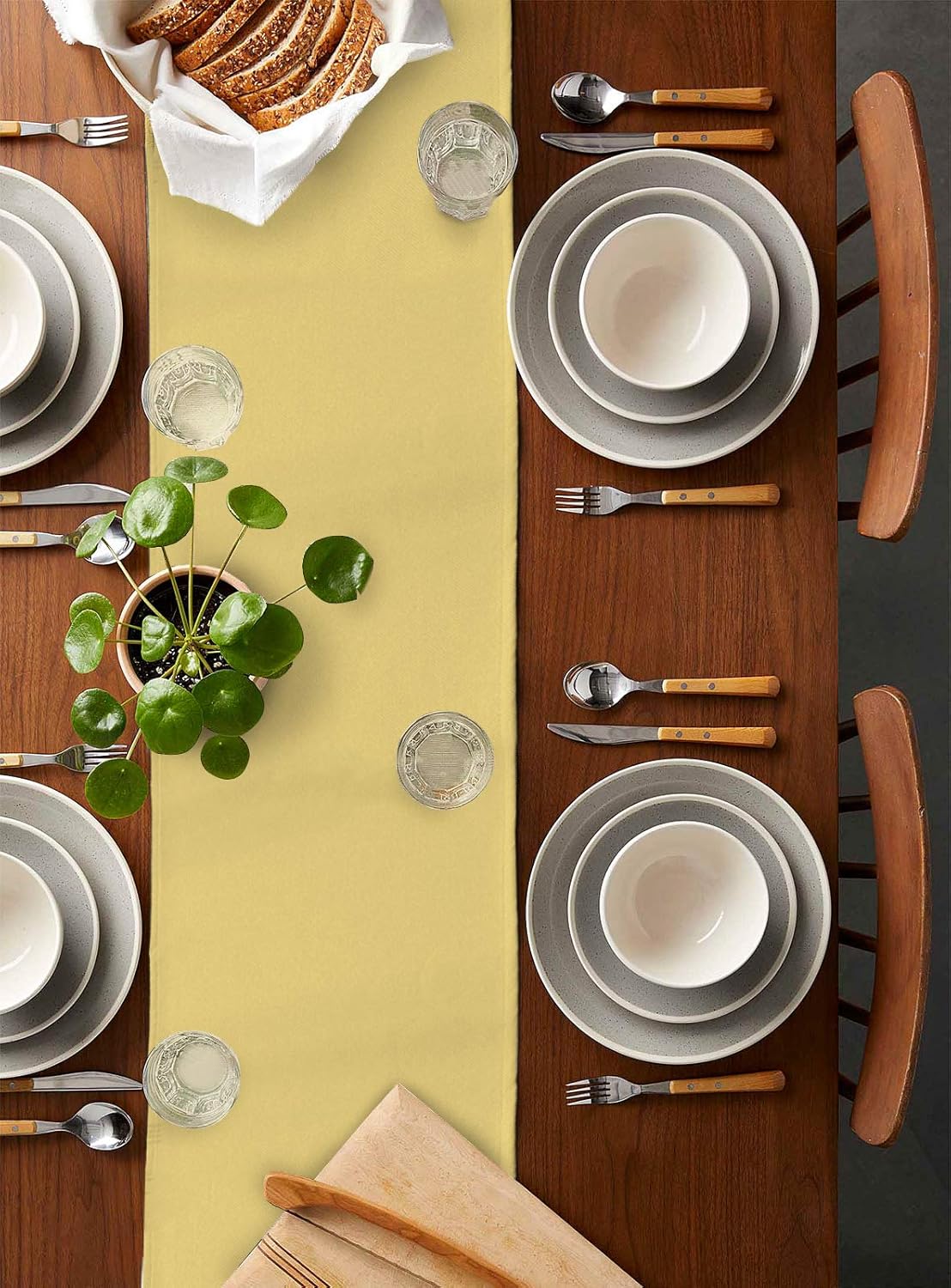Summer Table Runner - 120 Inches Long Rustic Flower You are My Sunshine Yellow Tablerunner for Dining Table