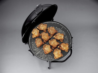 Weber The Ranch Charcoal Kettle Grill, 37" – Massive Outdoor BBQ Grill with Stainless Steel Hinged Cooking Grate, Tuck-Away™ Lid Holder & Porcelain‑Enameled Bowl
