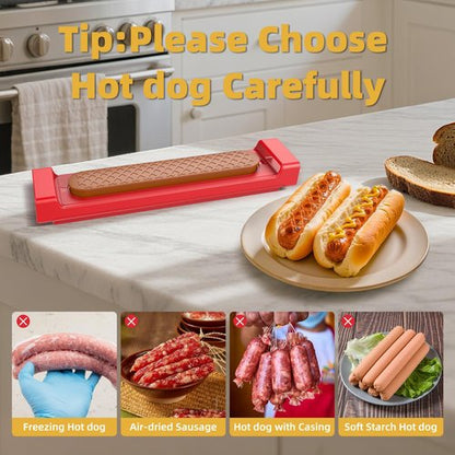 Luvan Hot Dog Cutter Criss Cross – Hot Dog Slicer Tool with One-Touch Release and Handle Food-Grade Stainless Steel Blade Sausage Cutter for BBQ, Grilling, Picnics, Outdoor Cooking, Kitchen & Backyard
