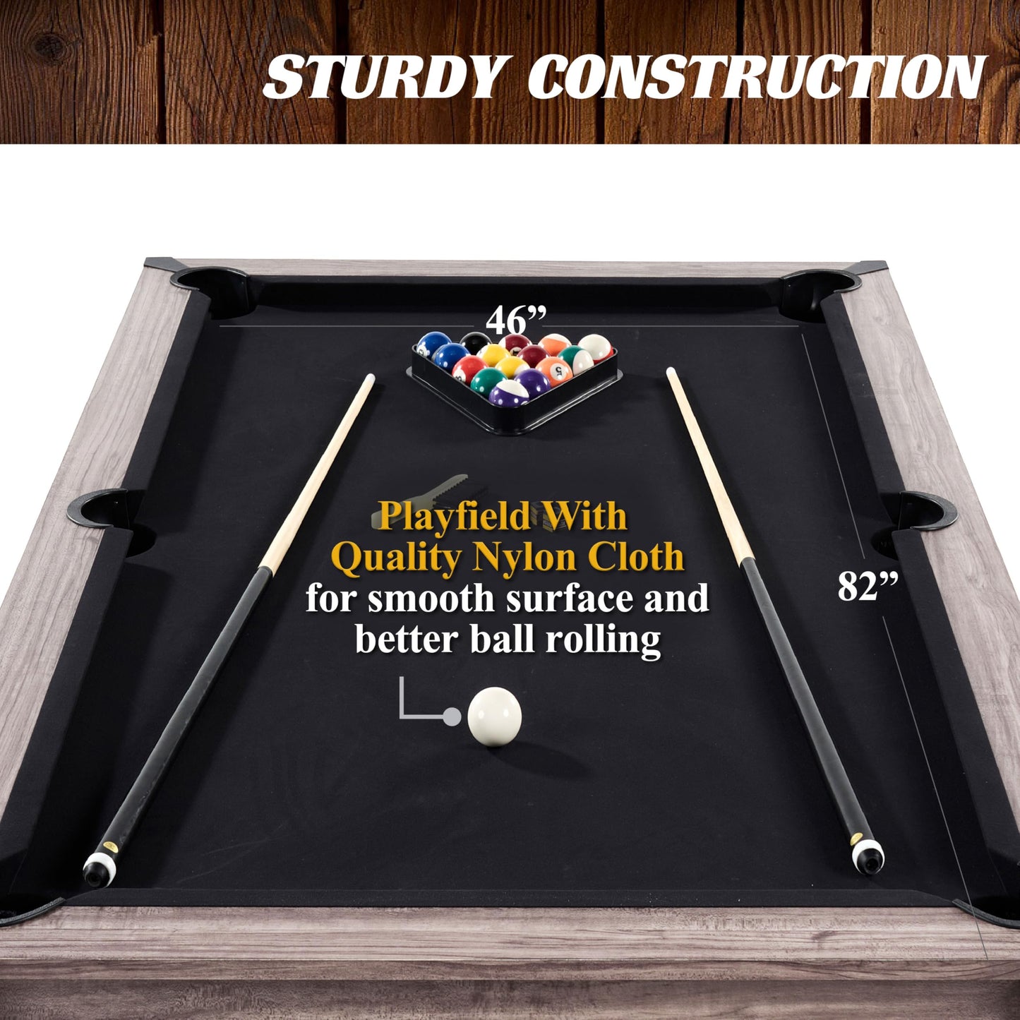 Barrington Billiards Monteray 7ft Pool Table and Dining Table Multi-Game Table with Ping Pong Table Top, with Storage Caddy