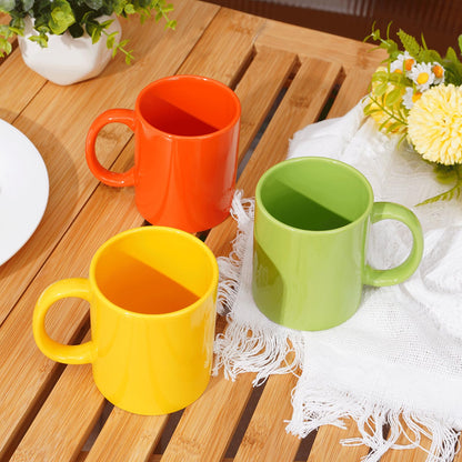 SZNIUSHAO Multi-Coloured Ceramic Mugs Set of 6-11.2 oz / 330ml-Coffee Mugs-Cappuccino-Tea Cups- Hot Chocolate Cups (Warm color, Large)