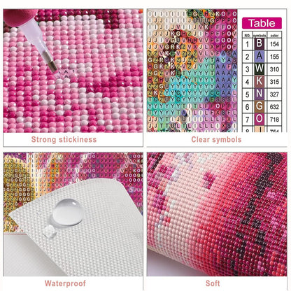 MXJSUA DIY Flowers Diamond Painting Kits for Adults, Floral Jars Diamond Gem Art Painting for Beginners, Diamond Picture with Full Round Drill Dots Craft Set Gift, 12 * 16 Inch