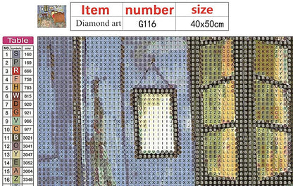 NIHO-JIUMA Diamond Painting Kits Van Gogh Arles Bedroom, DIY 5D Full Drill Diamond Art Gift for Adult/Teen, Home Decoration (40x50cm/16x20inches)