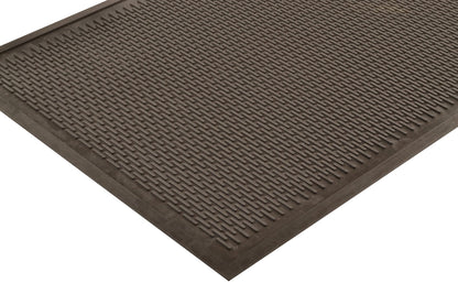 Notrax 340 Soil Guard™ Rubber Scraper Entrance Mat, Outdoor Natural Rubber Doormat for Indoor or Outdoor Heavy-Duty Use, Beveled Edges, 4' x 6', Black, 340S0046BL