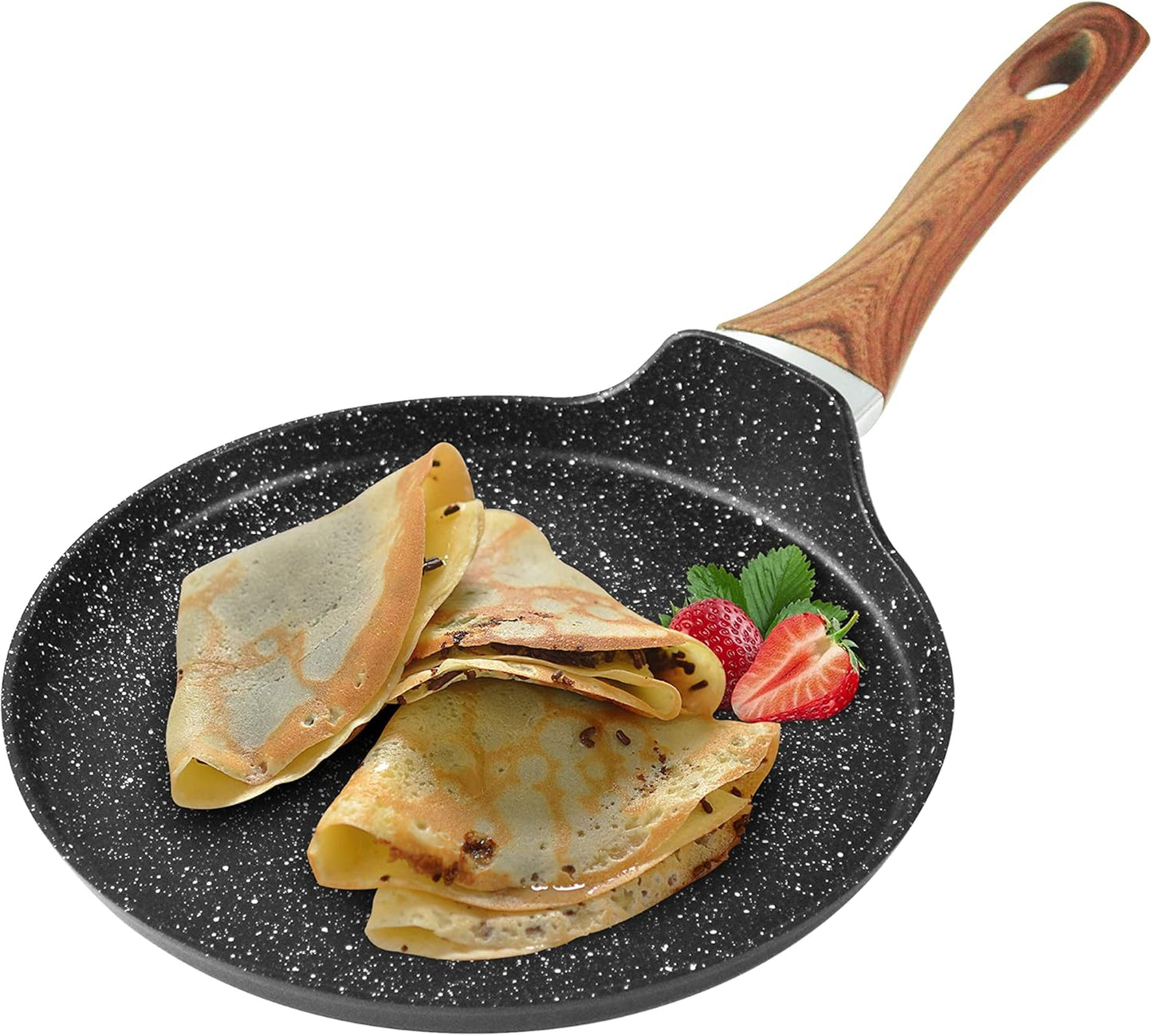 Nonstick 8.5 Inch Crepe Pan, Fry Pans for Cooking Eggs, Omelettes, Non-Stick Marble Coating Skillet