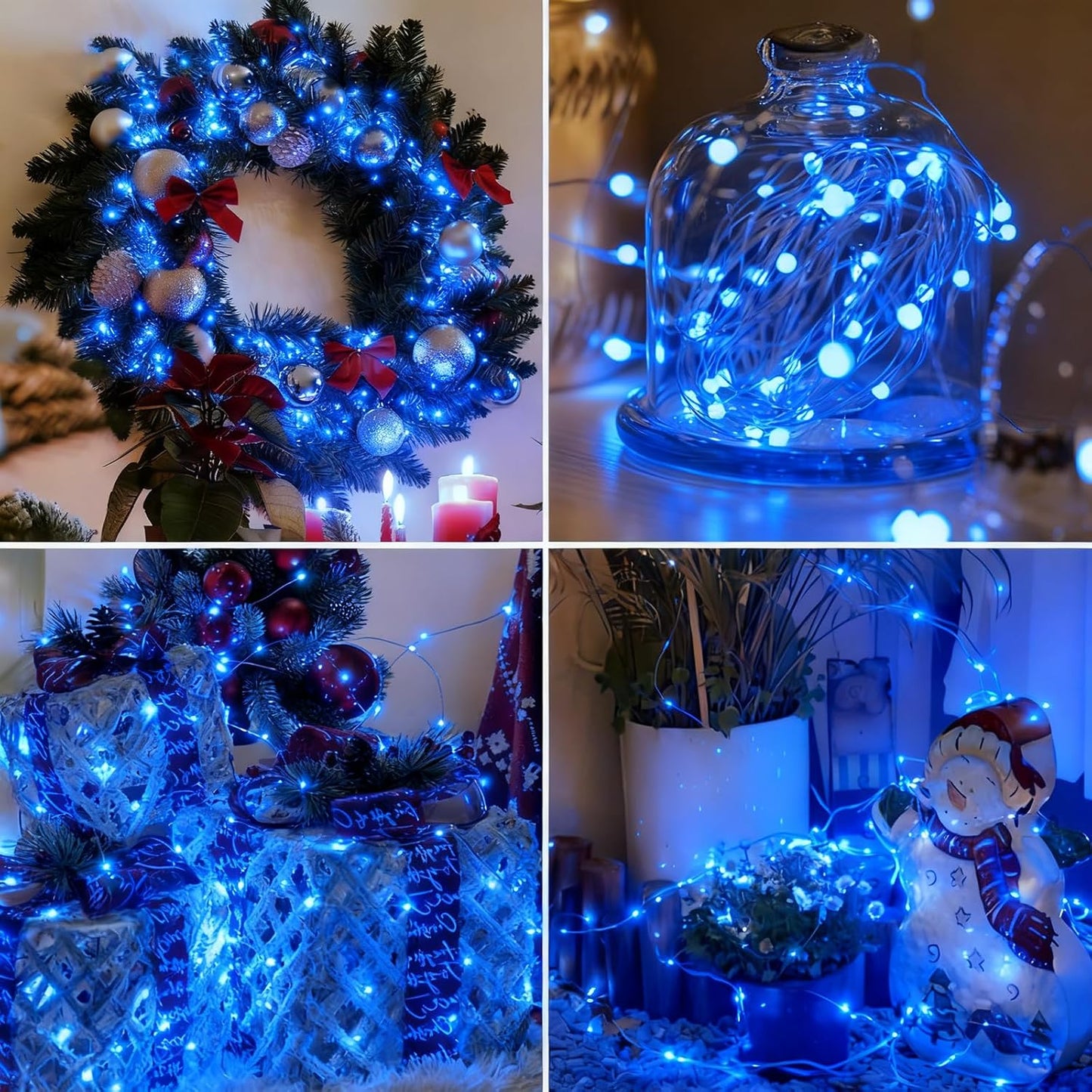 Skiennix 6 Pack Fairy Lights - 7ft 20 LED Twinkle Lights, Waterproof Mini String Lights for DIY Decor | Blue