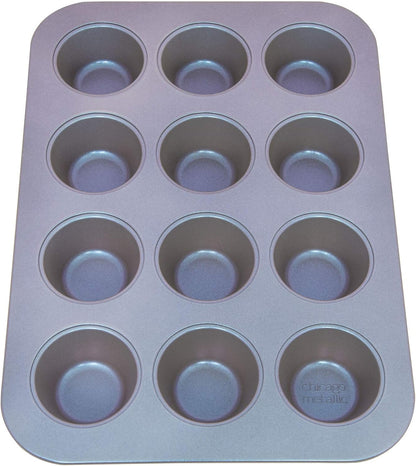 Chicago Metallic Aurora Nonstick Pan, 12 Cup Muffin, Iridescent