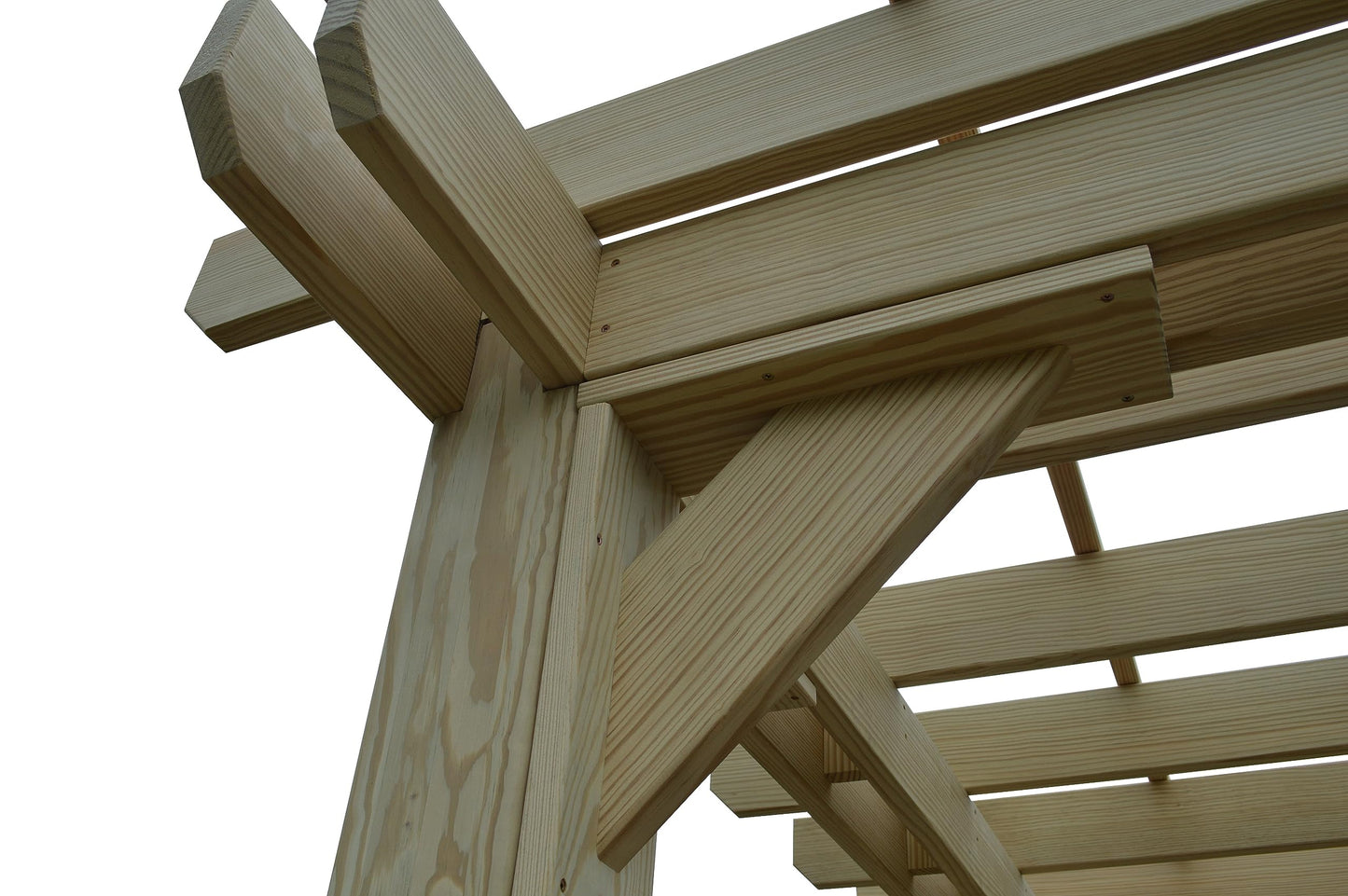 Amish-Made 8' x 8' Cedar-Stained Wood Pergola