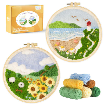 Punch Needle Kits Adults Beginner,Embroidery kit for Beginners,Punch Needle kit for Beginners, Includes All Tools and Materials,Easy to Follow Instructions and Videos(Spring is in Full Bloom)