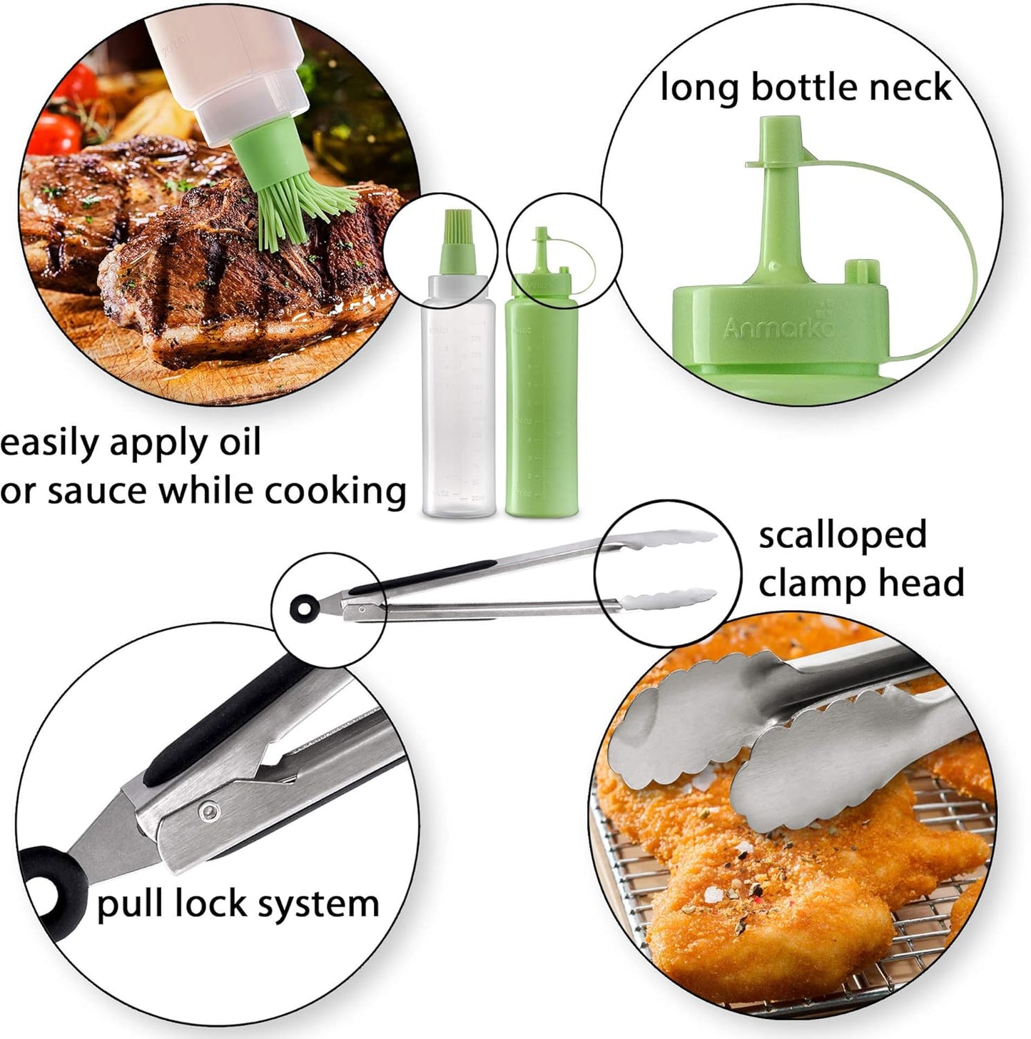 Metal Spatula Set of 4 - Griddle Accessories Kit for BBQ Grill, Flat Spatula, Pancake Flipper, Hamburger Turner -