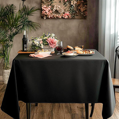 Aocoz Square Tablecloth 52 x 52 Inch Black 10 Pack Tablecloths Stain-Wrinkle Resistant Washable Polyester Table Cloths for Holiday, Buffet Parties,and Wedding