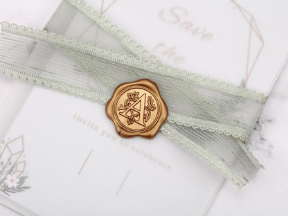 Yoption 50Pcs Initial A Wax Seal Stickers, Retro Antique Gold Letter Self Adhesive Envelope Seal Stickers for Wedding Party Birthday Christmas (A)