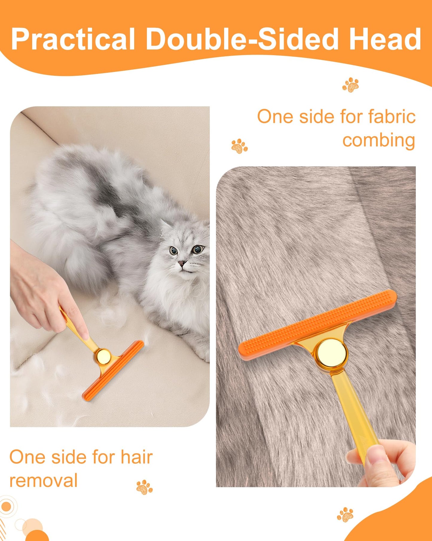 COVITKAN 3 in 1 Carpet Rake for Pet Hair Removal Tool, 51” Adjustable Long Handle Pet Hair Removal Broom, Pet Grooming Brush, Cat Dog Hair Remover Carpet Scraper for Rugs, Mats