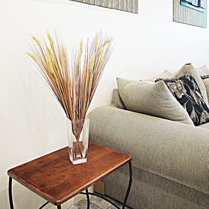 Admired By Nature 28" Artificial Wheat Grain Flowers & Grass Bush for Home Kitchen Office Wedding Fall Décor, Gold