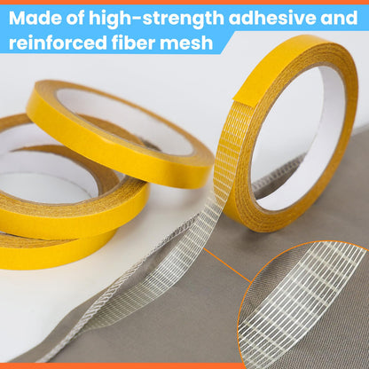 Double Sided Fabric Tape Heavy Duty for Hem, Fashion Dress, Cloth, Curtains, No Sewing or Ironing need, High Adhesive Sticky but Removable and Residue free, Multipurpose, 0.5 in x 33FT/10m x 4Rolls