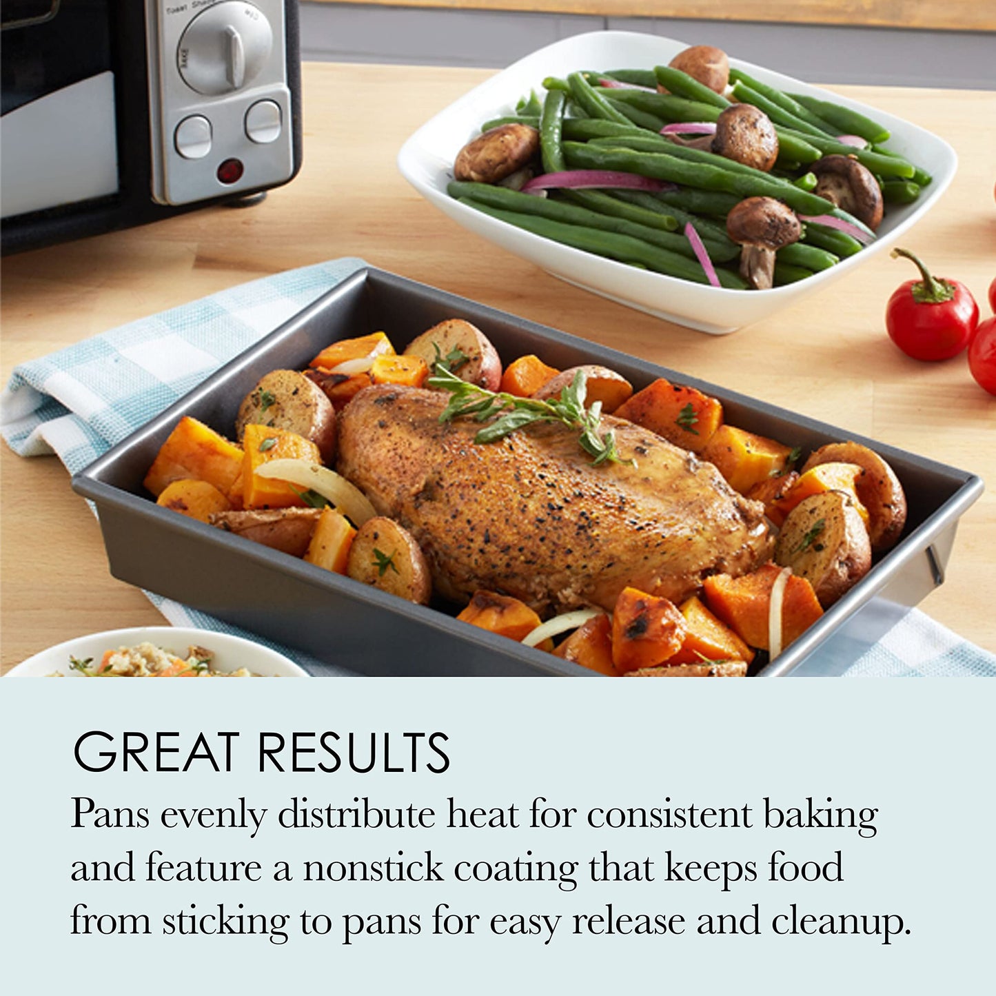 Chicago Metallic Professional 4-Piece Non-Stick Toaster Oven Set