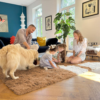 OLANLY Runner Rugs - Soft, Machine Washable Shaggy Carpet for Hallway & Bedroom | Khaki 2x5 ft