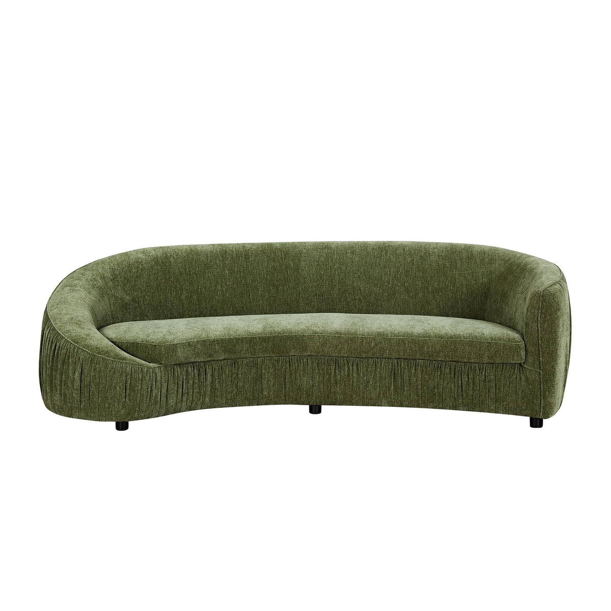 KEIKI 92" Oversized Curved Shaped Upholstered Modular Sectional Sofa, Minimalist 4-Seater Couch with Seat Cushions and Ergonomic Backrest, No Assembly Required, for Apartment, Living Room, Green