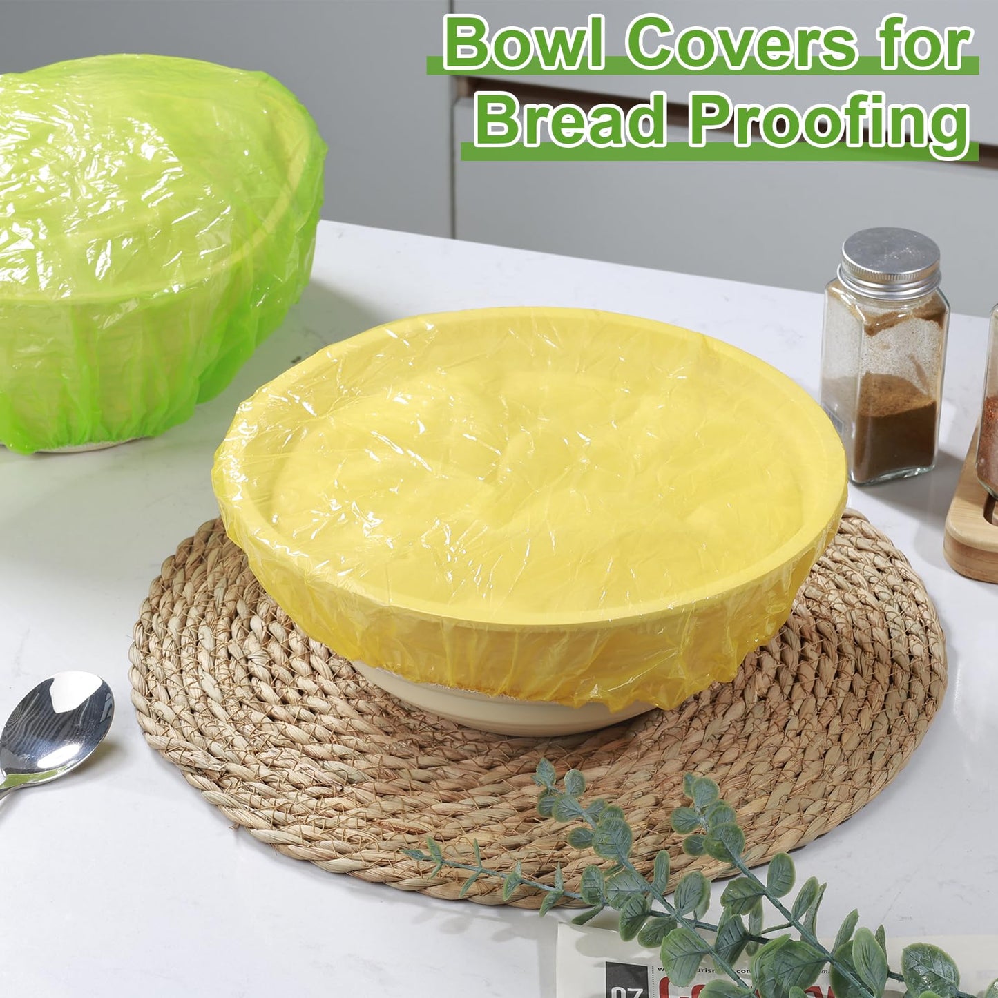 Mwellewm Plastic Bowl Covers Elastic Reusable Food Storage Stretch Saran Wrap Shower Caps Fresh Keeping Bags Bowl Covers for Bread Proofing Alternative to Foil for Family Outdoor Picnic 3 Size(120)