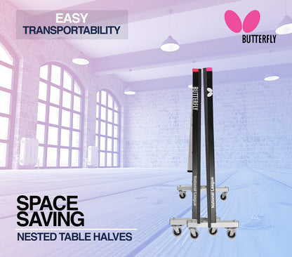 Butterfly National League 25 Table Tennis Table | 10 Minute Quick Assembly Ping Pong Table | 25mm Indoor Top | Tournament Grade