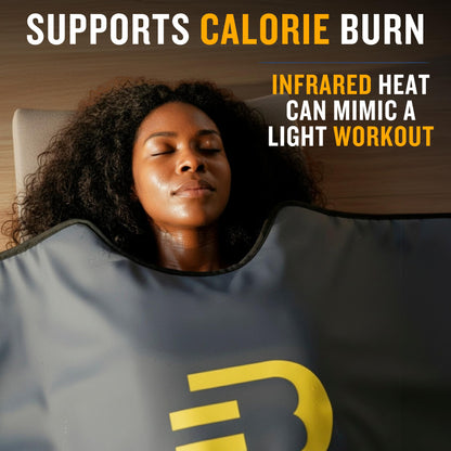 DIVEBLAST Near Zero EMF Far Infrared Sauna Blanket for Home — 71”x 35.6” Portable Infrared Sauna Bag for Weight Loss and Detox — Detoxify, Cleanse and Burn Up to 600 Calories per Session — Dark Blue