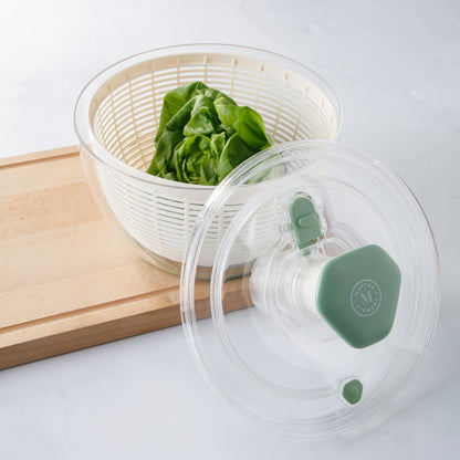 Martha Stewart Gulfwind 6.3 Qt Salad Spinner, Fruit Wahser, Fruit Washing Bowl with Strainer, Vegertable Cleaner, Salad Cleaner, Lettuce Washer