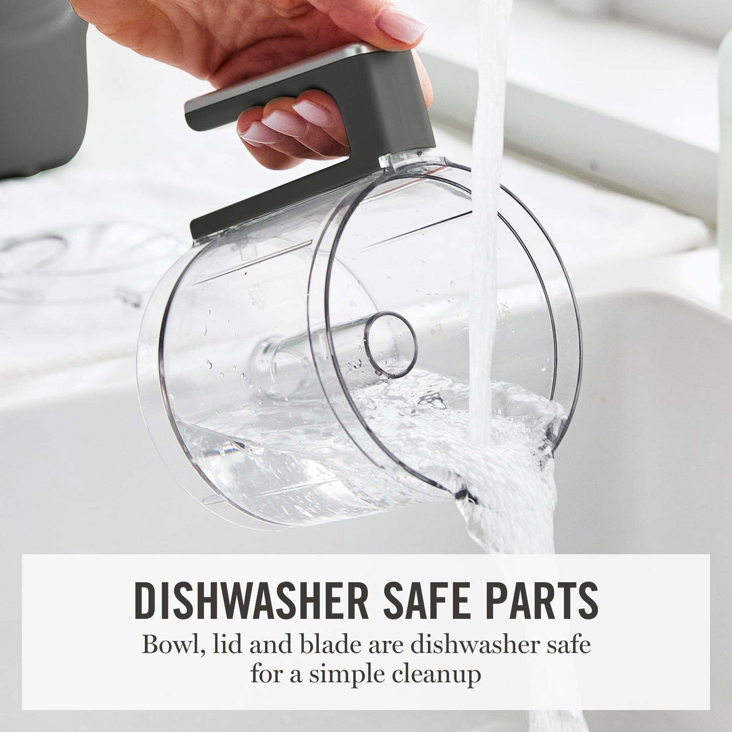 Martha Stewart 3 Cup Food Processor, Electric Vegetable Chopper, Stainless Steel Blades, 24oz BPA-Free Bowl, Pour Spout, Dicing, Mincing, Chop & Puree, Dishwasher Safe, Oil Chute, Easy-Clean, Caviar