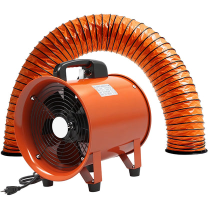 dreamdragon Upgraded 12-Inch Utility Blower Fan，Portable Industrial Exhaust Fan with 33ft Flexible Duct Hose，3300 RPM Low-Noise Ventilator for Workshops Warehouses and Basements