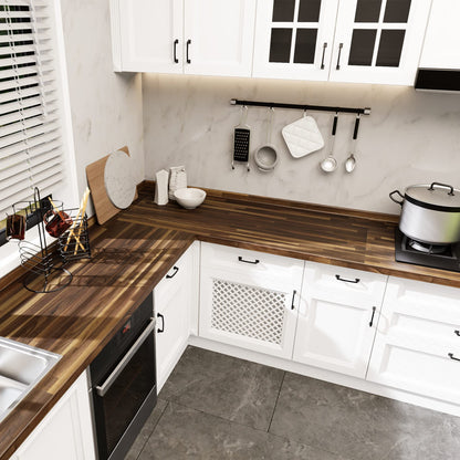 CONSDAN Butcher Block Counter Top, Walnut Solid Hardwood Countertop, Wood Slabs for Kitchen, Reversible, Both Side Polished, Prefinished with Food-safe Oil, 1.5" Thickness, 72" L x 36" W