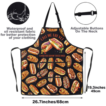 G2TUP Hot Dog Kitchen Apron Hots Dogs Cooking Apron Hots Dogs Maker Gifts Hot Dog Chef Apron Fast Food Lover Gifts (CALL ME THE ap)