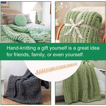 sdaeye 52" Chunky Knitting Blanket Loom – Portable, Foldable Design for DIY Beginners, Customizable Hand Knitting for Chunky Yarn Blankets, Stress Relief